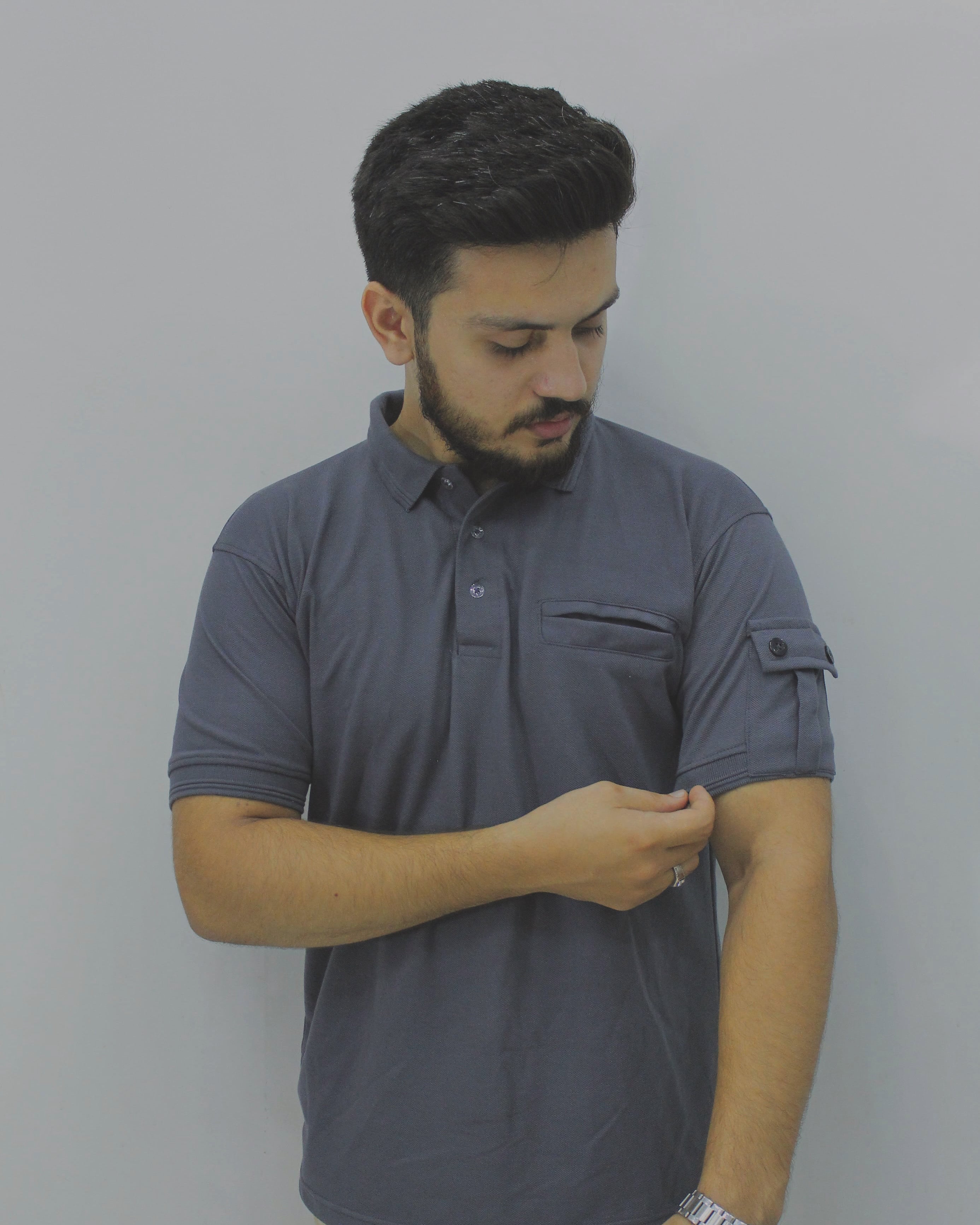 SleevePocket-Cargo Polo | Grey
